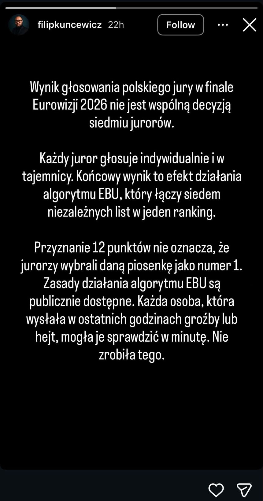 Oświadczenie Filipa Kuncewicza
