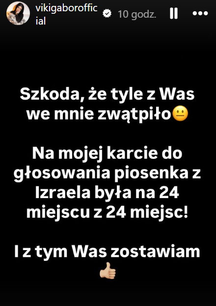 Eurowizja. Viki Gabor ujawniła, jak głosowała na Izrael