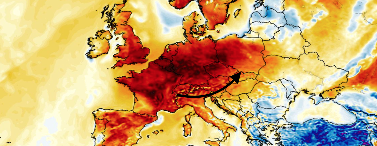 Anomalia temperatury mierzona na wysokości 2 m nad powierzchnią gruntu 24.05