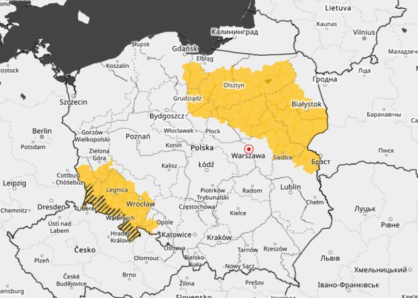 mapa ostrzeżeń