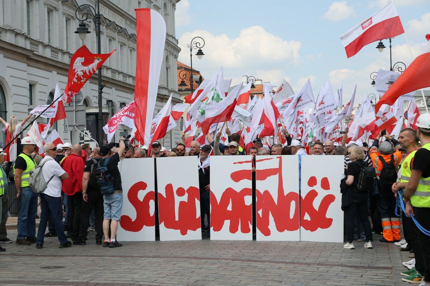 Protest „Solidarności” w Warszawie