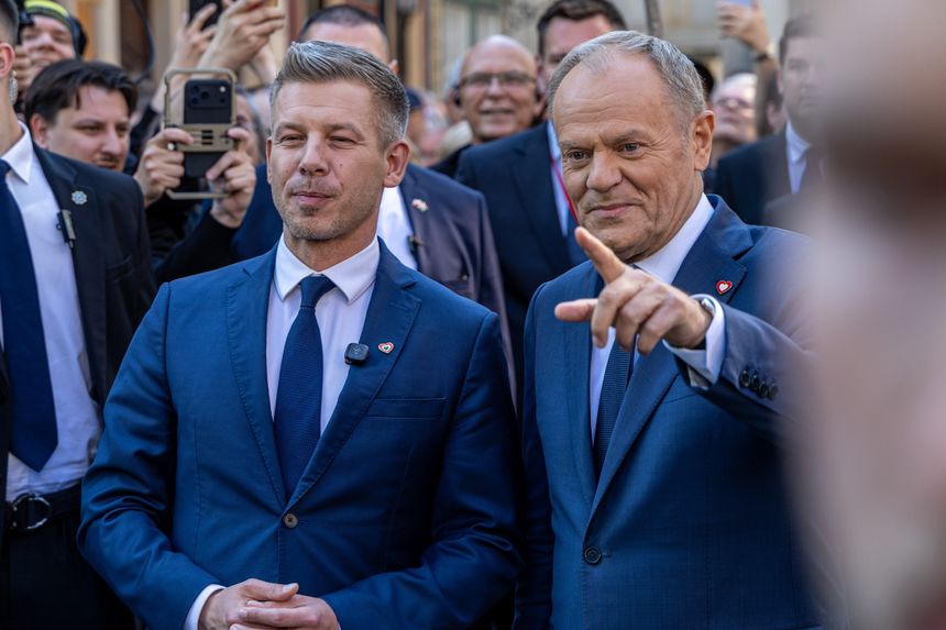 Peter Magyar i Donald Tusk w Gdańsku