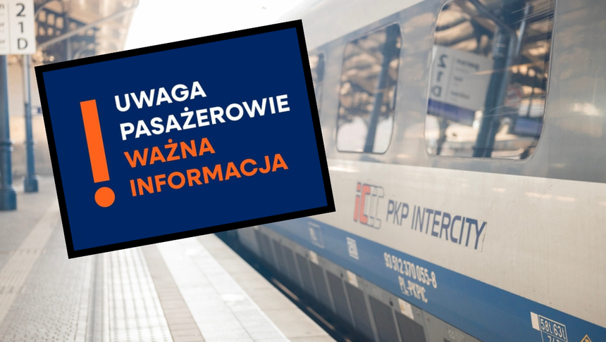 pociąg PKP Intercity na dworcu