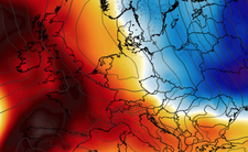 Anomalia temperatury mierzona na poziomie ciśnienia 850 hPa 28.05