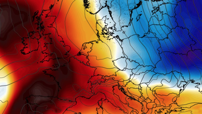 Anomalia temperatury mierzona na poziomie ciśnienia 850 hPa 28.05