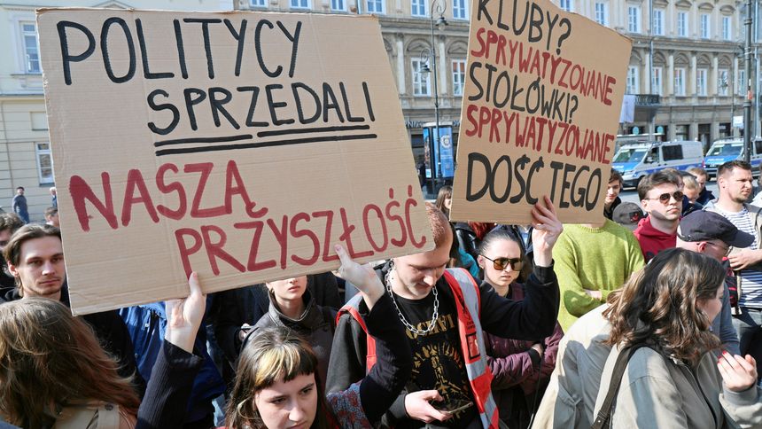 18.03.2026 Warszawa, Krakowskie Przedmieście. Protest studentów
