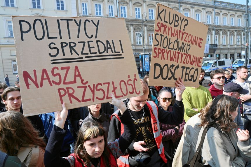 18.03.2026 Warszawa, Krakowskie Przedmieście. Protest studentów