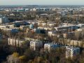 Bloki na Kole oraz Parafia pw. sw. Jozefa Oblubienca Najswietszej Maryi Panny przy ul. Deotymy. Osiedle Kolo II - WSM w rejonie ulic Ozarowskiej, Deotymy i Czorsztynskiej.