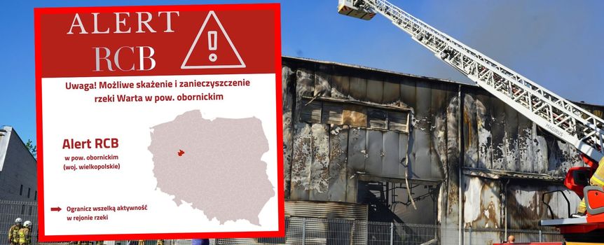 Miejsce pożaru w Obornikach. Alert RCB
