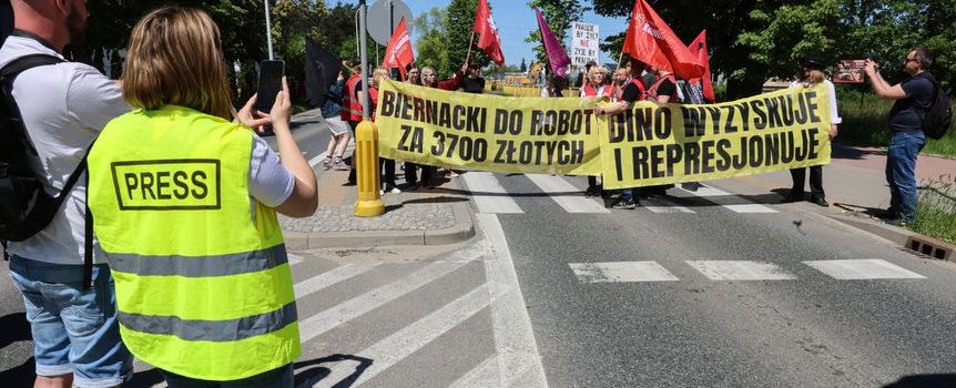 Protest pracowników Dino