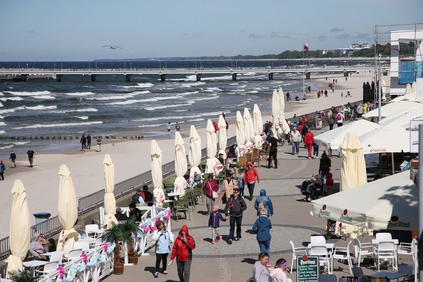 Kołobrzeg w czerwcu 2021, promenada