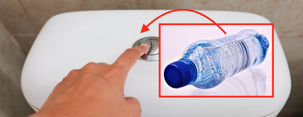 Trik z plastikową butelką i spłuczką