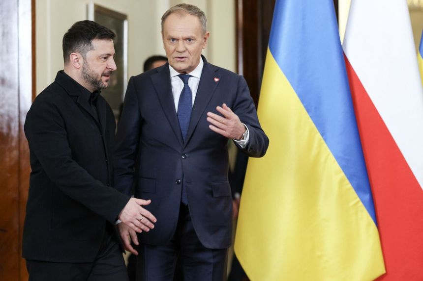 Prezydent Wołodymyr Zełenski i premier Donald Tusk