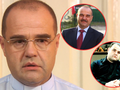 Mężczyzna w okularach, z poważnym wyrazem twarzy; w tle miniatury innych mężczyzn.