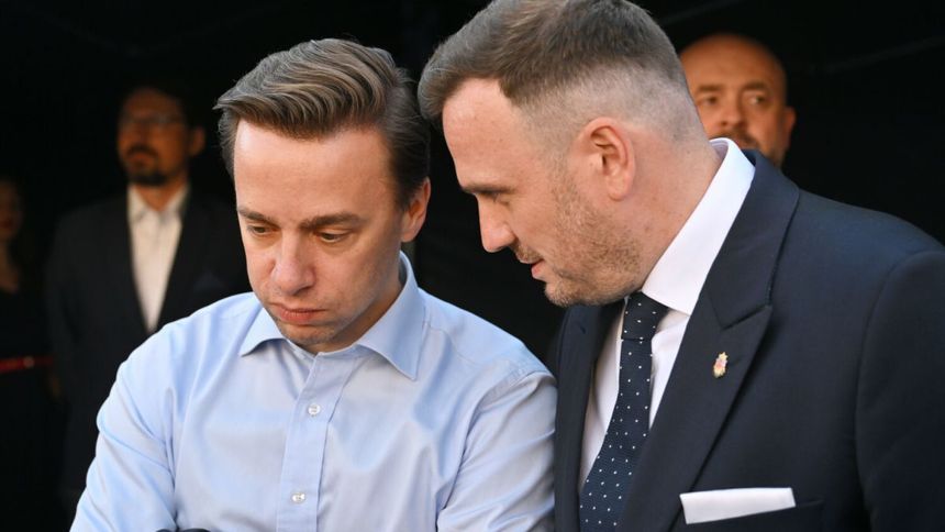 Krzysztof Bosak i kandydat Konfederacji na prezydenta Krakowa Bartosz Bocheńczak