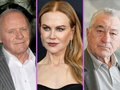 Zdjęcie trzech znanych aktorów: Anthony Hopkins, Nicole Kidman i Robert De Niro.
