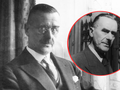 Mężczyzna w eleganckim garniturze z okularami.