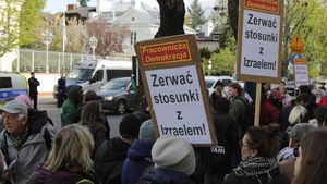 Demonstracja SOS dla Palestyny pod ambasadą Izraela