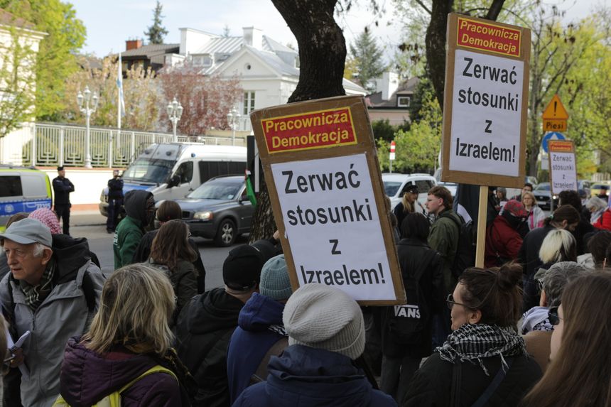 Demonstracja SOS dla Palestyny pod ambasadą Izraela