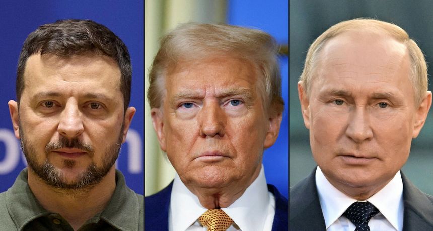 Wołodymyr Zełenski, Władimir Putin, Donald Trump