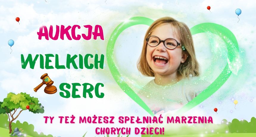 Aukcja Wielkich Serc - plakat promujący