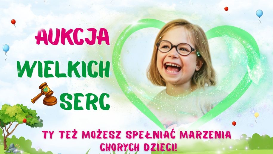 Aukcja Wielkich Serc - plakat promujący