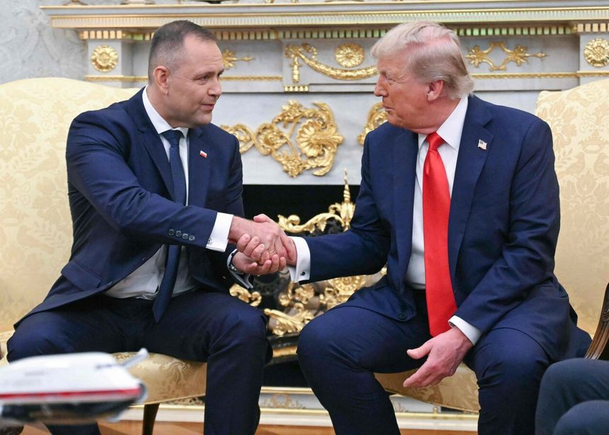 Prezydent Karol Nawrocki i prezydent USA Donald Trump