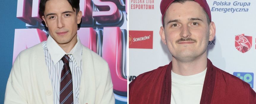 Na zdjęciu dwóch mężczyzn: po lewej w białym swetrze, po prawej w czerwonej czapce i kurtce.