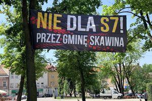 Protest przeciwko budowie S7 w gminie Skawina