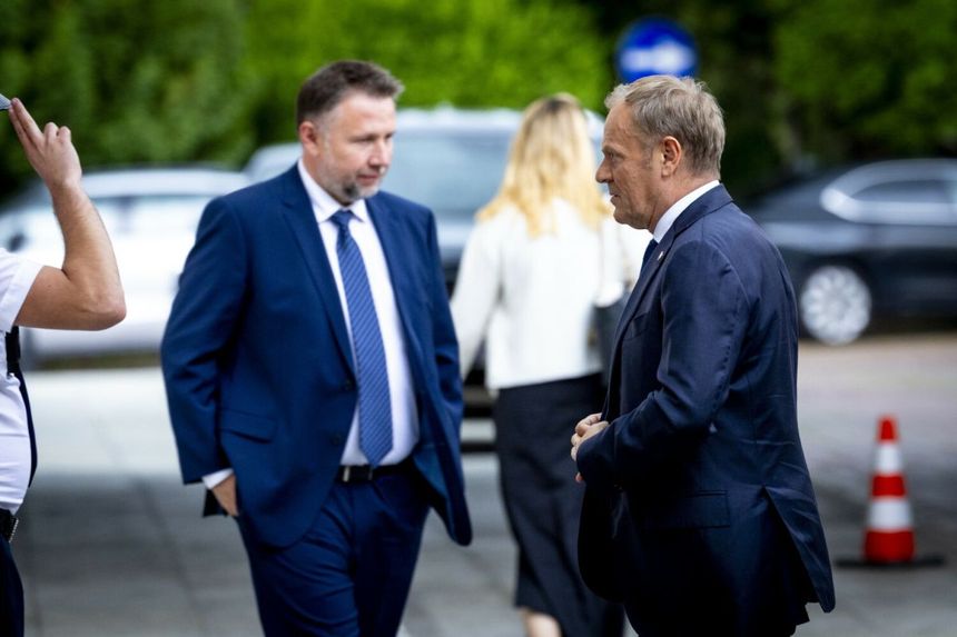  Szef warszawskiej KO, minister Marcin Kierwiński i premier Donald Tusk