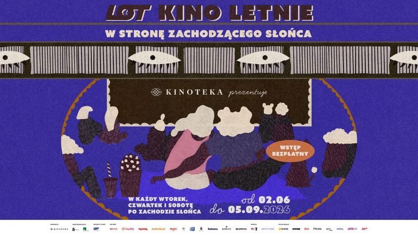 Plakat promujący wydarzenie LOT Kino Letnie.