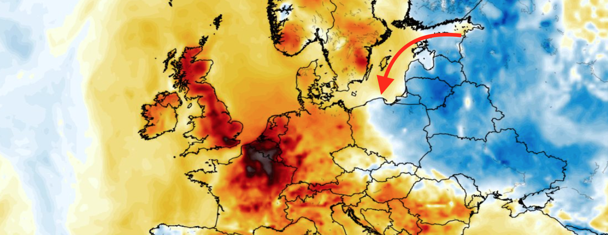 Anomalia temperatury mierzona na wysokości 2 m nad powierzchnią gruntu 27.06