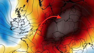 Anomalia temperatury na poziomie 850 hPa 29.06