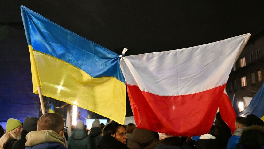 Polska i ukraińska flaga