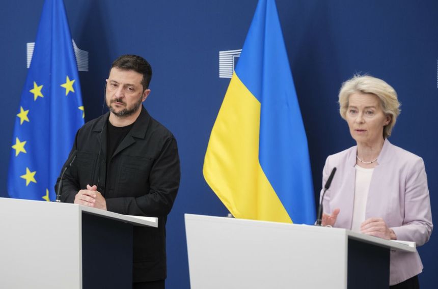 Wołodymyr Zełenski i szefowa KE Ursula von der Leyen 