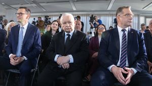 Mateusz Morawiecki, Jarosław Kaczyński i Przemysław Czarnek 