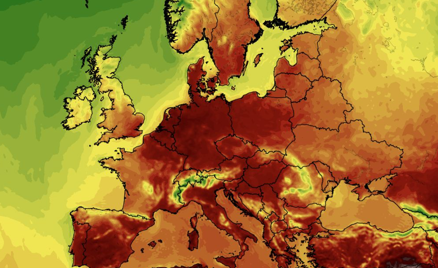 Temperatura mierzona na wysokości 2 m nad powierzchnią gruntu 16.07