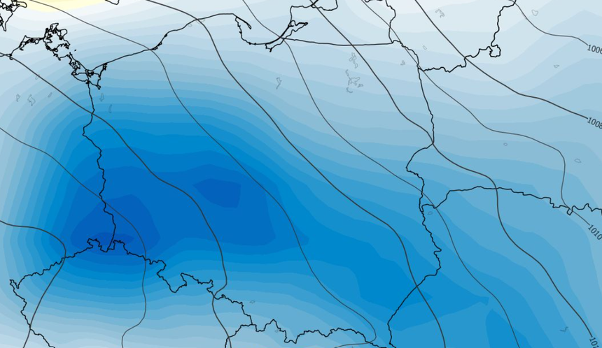 Anomalia temperatury na poziomie ciśnienia 850 hPa 04.07