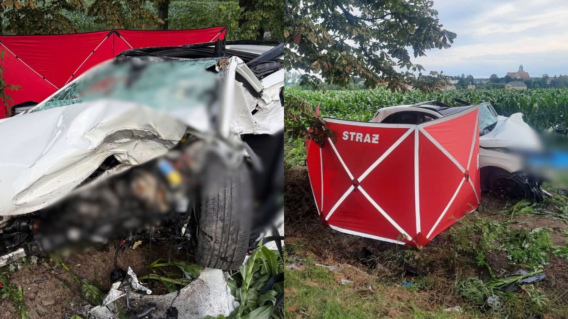 Tragiczny wypadek na Śląsku. Mercedes uderzył w drzewo. Nie żyją młodzi mężczyźni