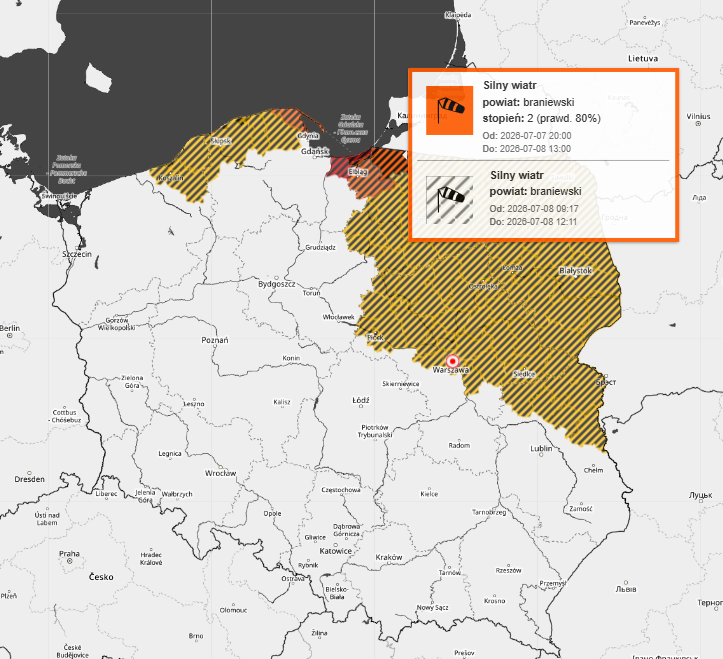 Ostrzeżenia IMGW nad Bałtykiem