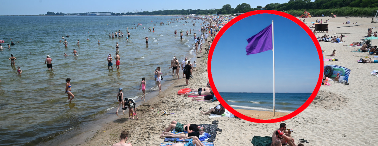 Kolory flag nad wodą. Ostrzeżenie