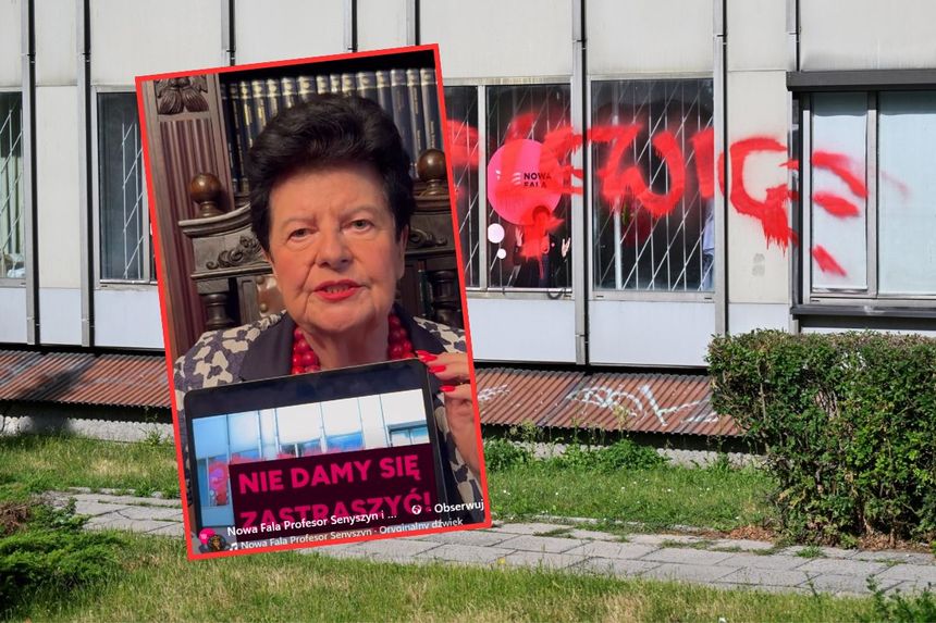 Dewastacja biura Senyszyn