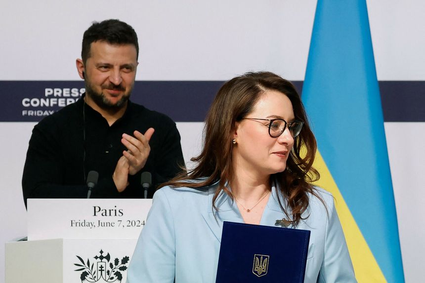 Wołodymyr Zełenski i Julia Swyrydenko
