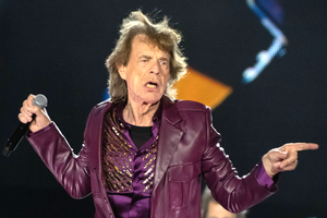Mick Jagger z zespołu The Rolling Stones podczas koncertu
