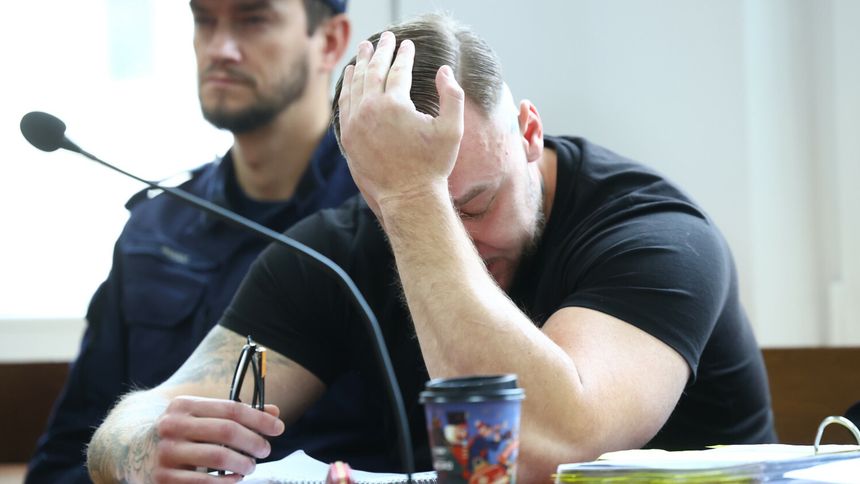 Łukasz Żak podczas procesu