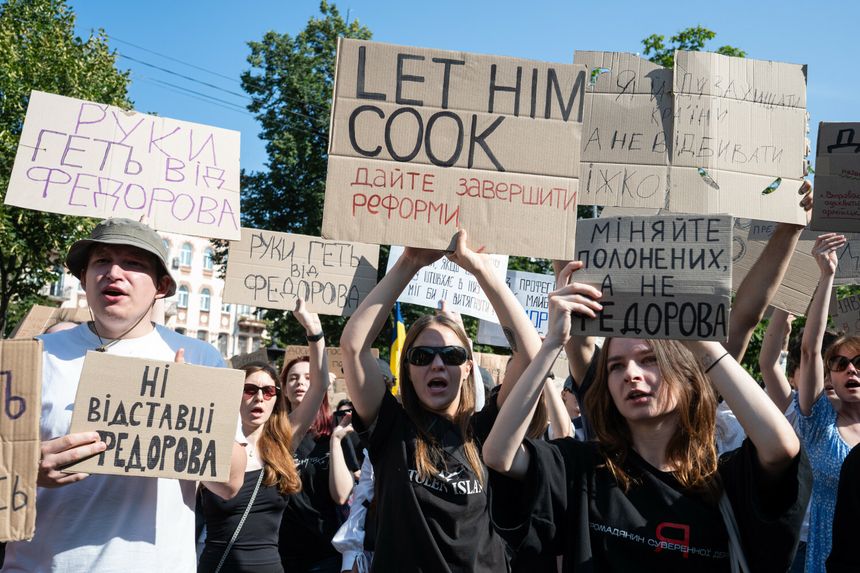 Ukraińcy protestują w Kijowie przeciwko odwołaniu Fedorowa