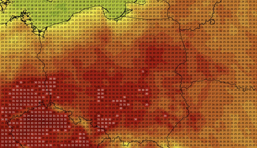 Temperatura maksymalna 31.07