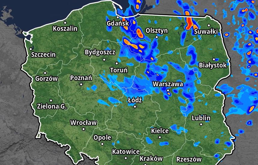 trasa opadów IMGW