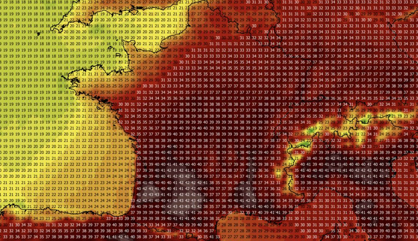 Temperatura maksymalna we Francji 05.08