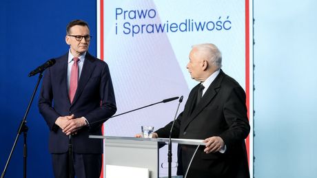 Mateusz Morawiecki i Jarosław Kaczyński w kwietniu br.